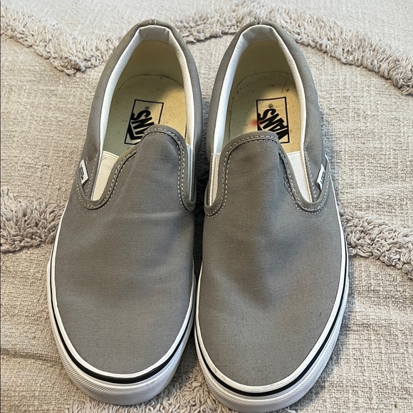 Vans Classic Gray Canvas Slip-Ons - Picture 1 of 6